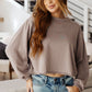 Lounge A Lot Cut Off Sweatshirt in Mocha Athleisure   