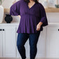 Love On The Line V-Neck Peplum Blouse Tops   