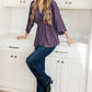 Love On The Line V-Neck Peplum Blouse Tops   