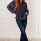 Lucid Dream Ruffle Neckline Blouse in Navy Blouses