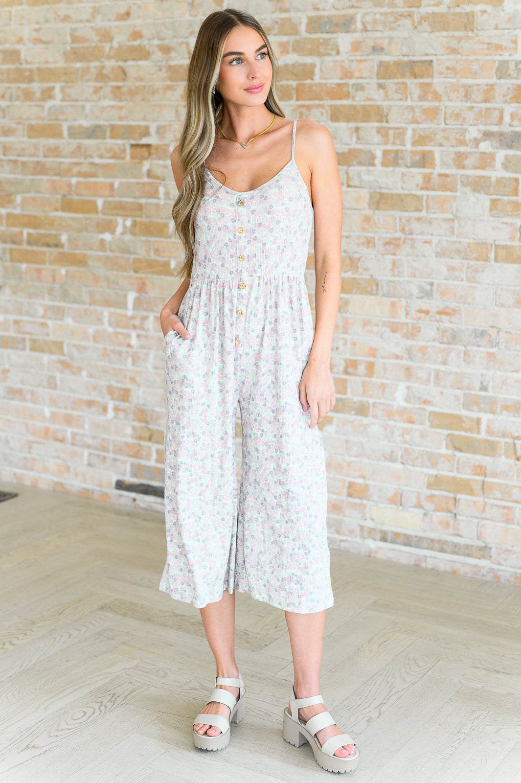 Lucky In Love Floral Jumpsuit Jumpsuits & Rompers   