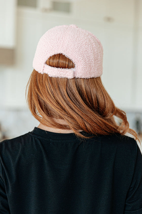 Lyla Sherpa Ball Cap in Pink Accessories   