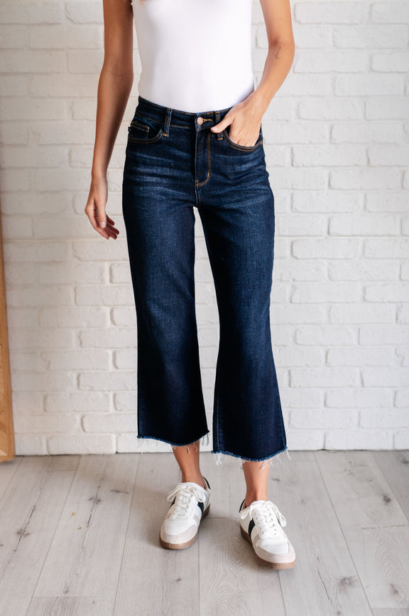 Madeline High Rise Cropped Wide Leg Jeans Womens Cropped Wide Leg Jeans   