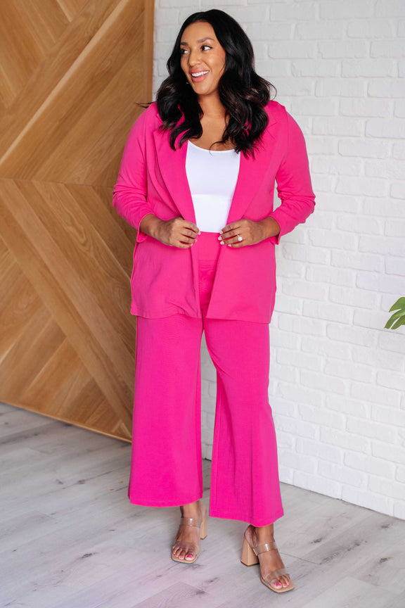 Magic Wide Leg Crop Pants in Hot Pink Bottoms   