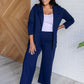 Magic Wide Leg Crop Pants in Navy Bottoms   