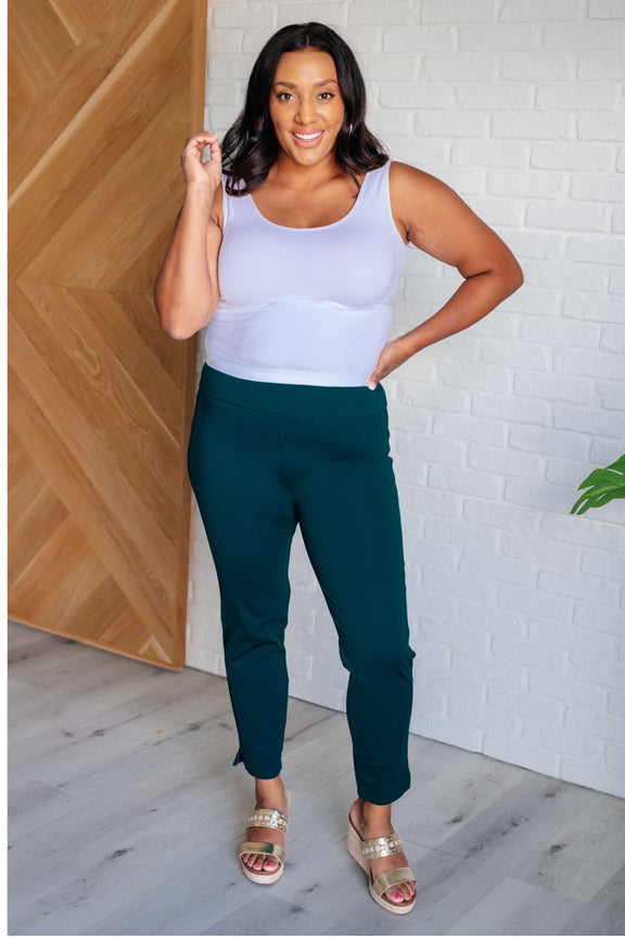 Magic Ankle Crop Skinny Pants in Hunter Green Bottoms   