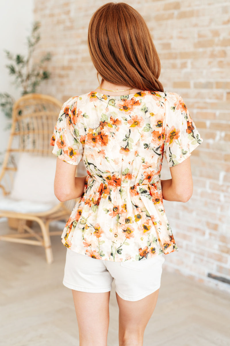 Magic Dance Square Neck Floral Blouse Womens Tops   