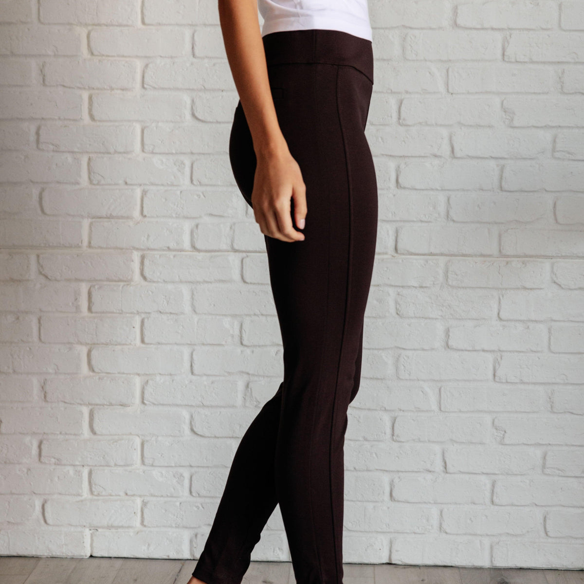 Magic Skinny 28" Pants in Chocolate - Three Mad Hatters Mercantile 