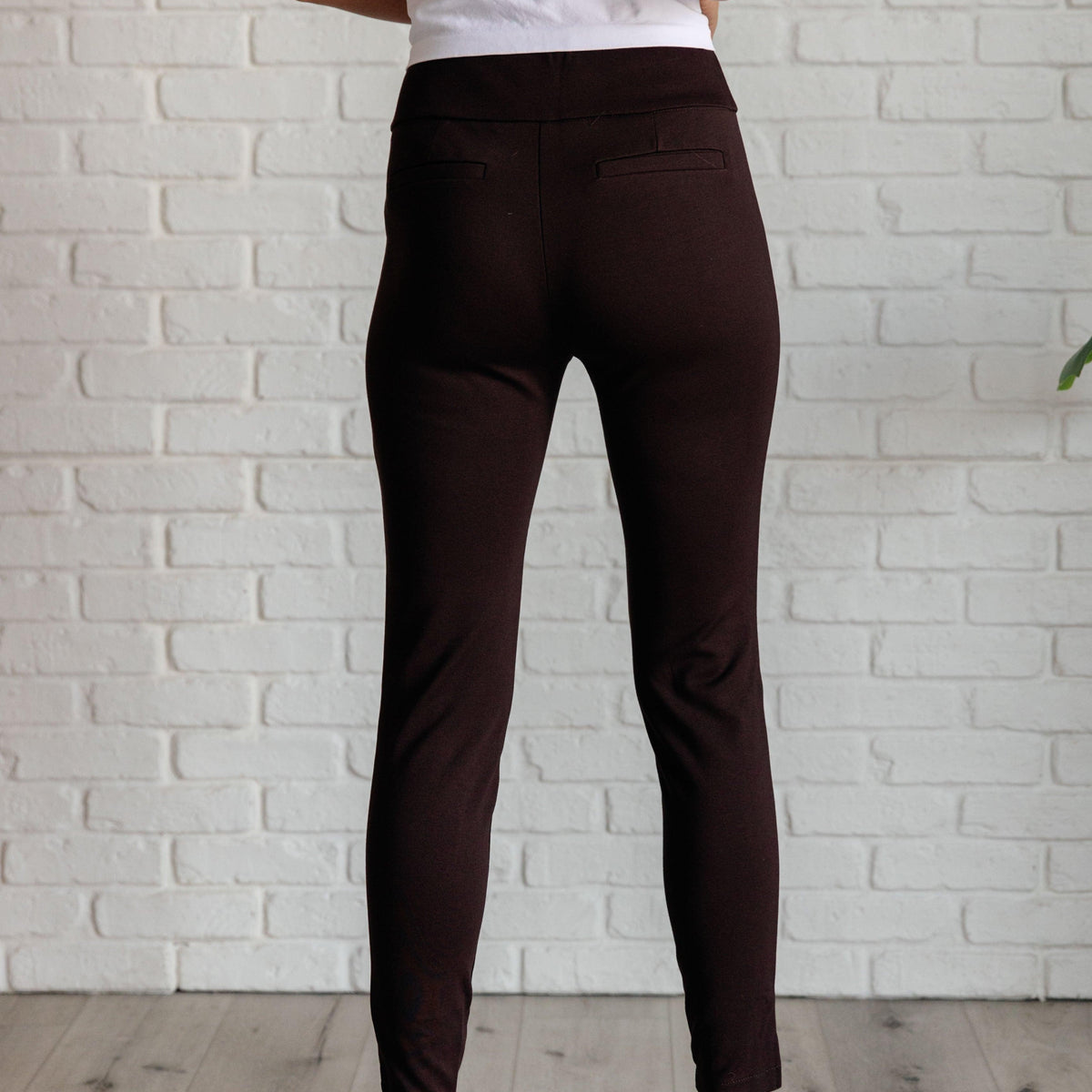 Magic Skinny 28" Pants in Chocolate - Three Mad Hatters Mercantile 