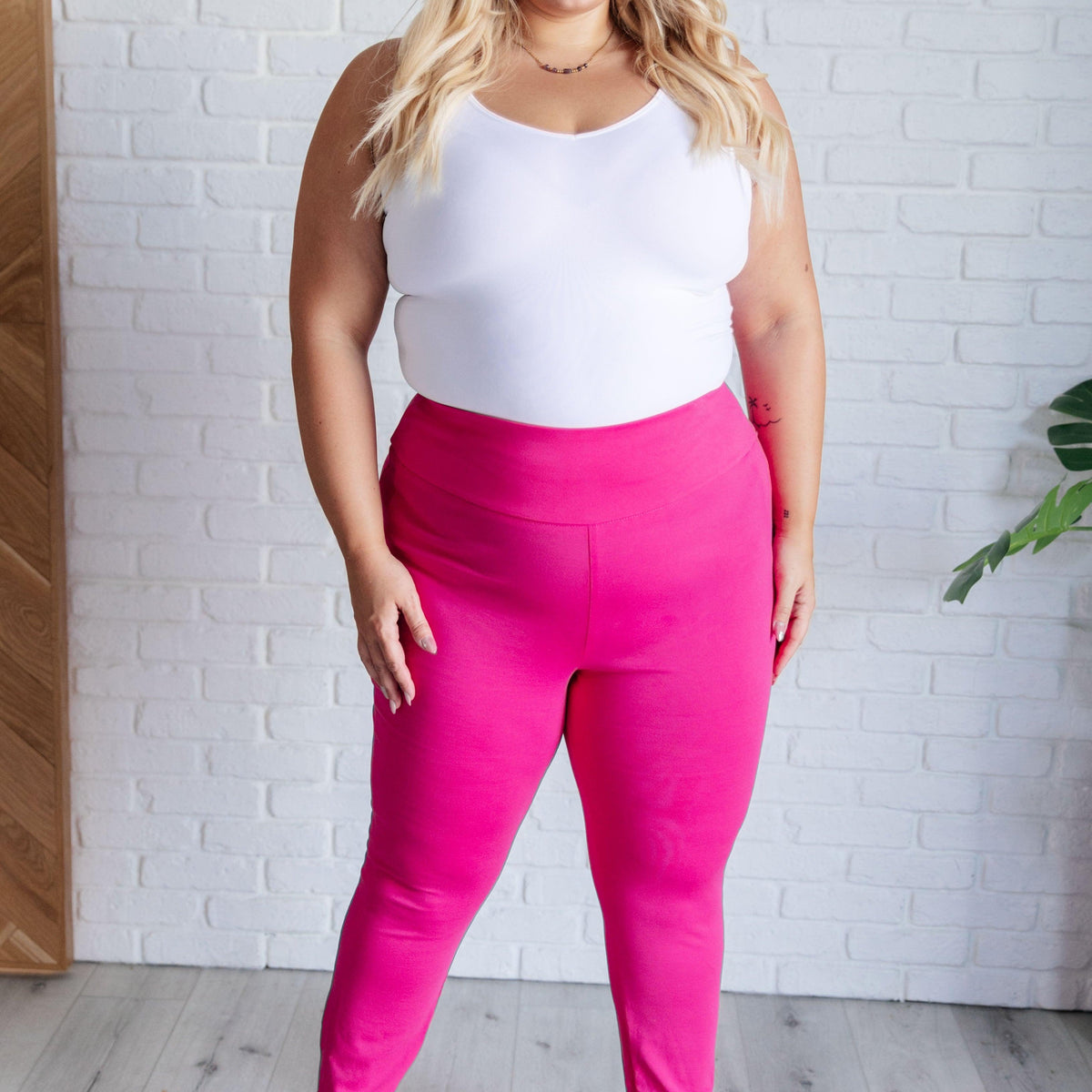 Magic Skinny 28" Pants in Hot Pink - Three Mad Hatters Mercantile 