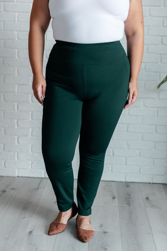 Magic Skinny 28" Pants in Hunter Green Womens Bottoms   