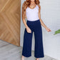 Magic Wide Leg Crop Pants in Navy Bottoms   