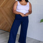 Magic Wide Leg Crop Pants in Navy Bottoms   