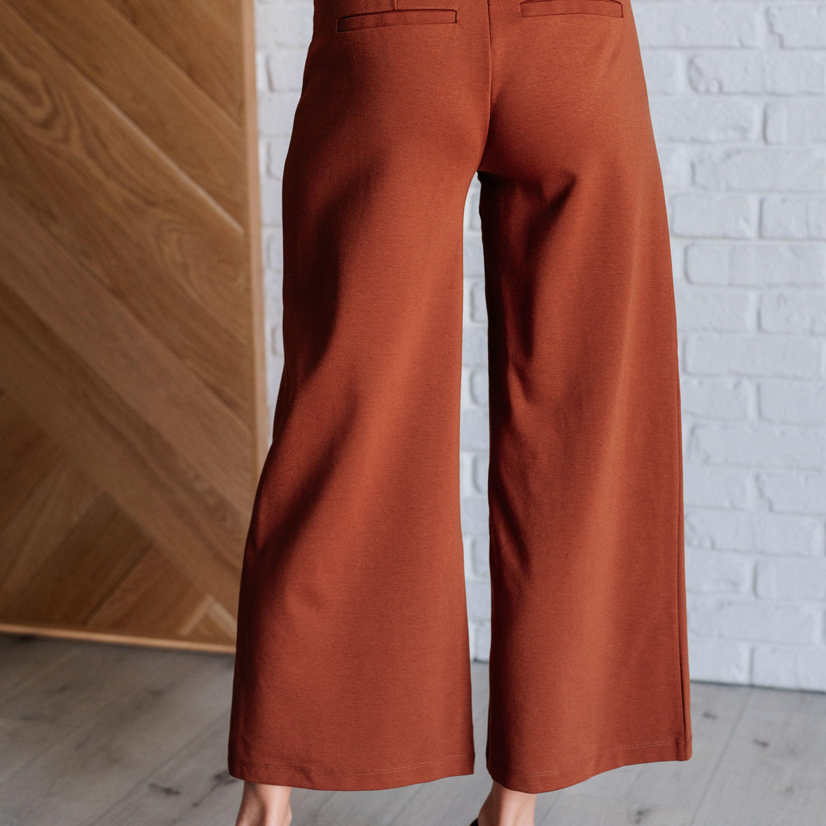 Magic Wide Leg Crop Pants in Rust - Three Mad Hatters Mercantile 