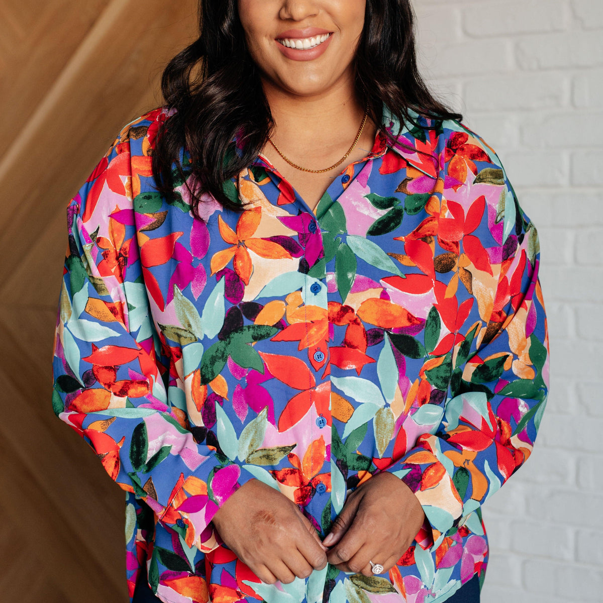 Make Like a Tree and Leaf Button Up Blouse - Three Mad Hatters Mercantile 