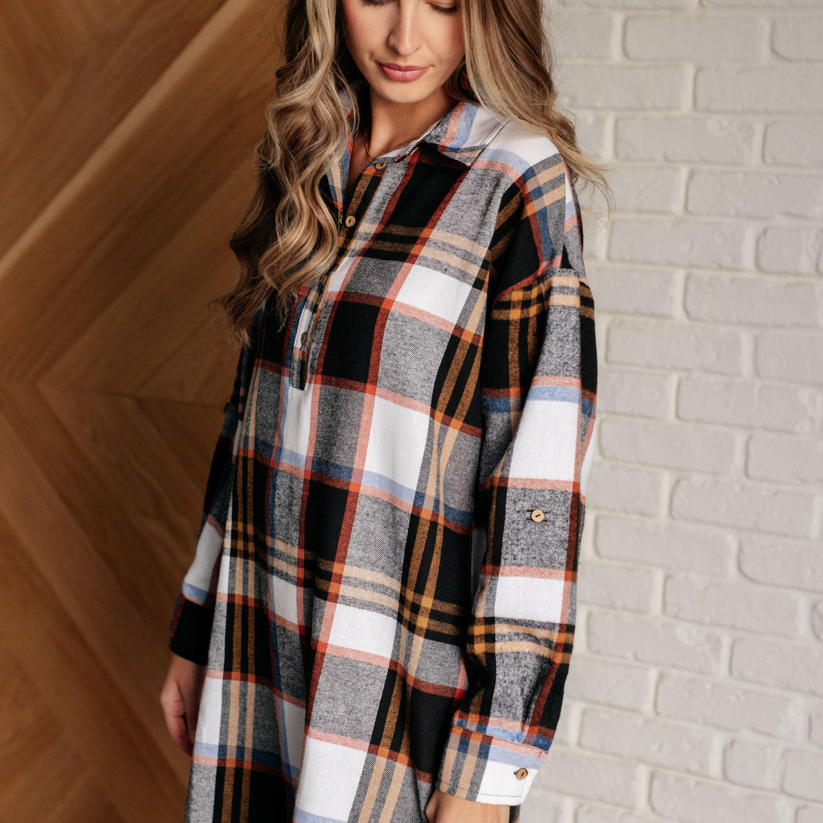 Make it Right Plaid Shirt Dress - Three Mad Hatters Mercantile 