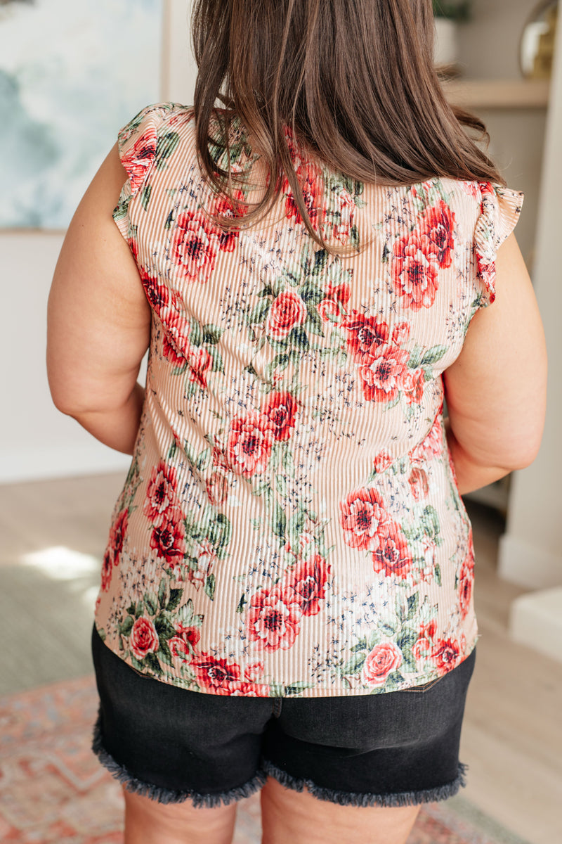 Making Me Blush Floral Top Womens Short Sleeve Tops   