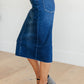 Marcy High Rise Denim Midi Skirt Womens Skirts   