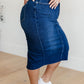 Marcy High Rise Denim Midi Skirt Womens Skirts   