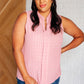 Matter of Fact Pleat Front Sleeveless Blouse in Pink Blouses   