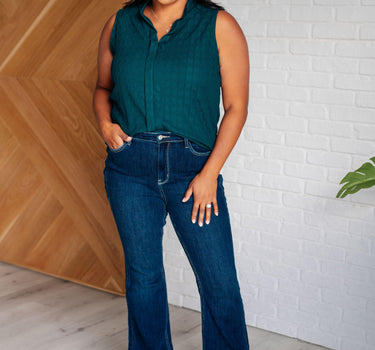 Matter of Fact Pleat Front Sleeveless Blouse