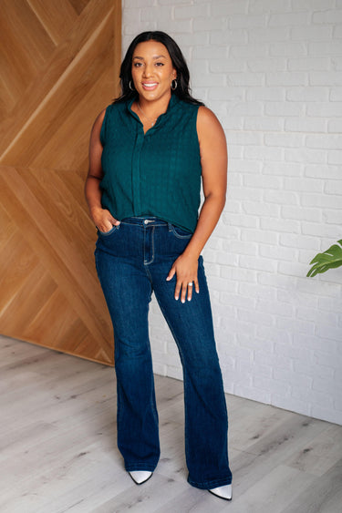 Matter of Fact Pleat Front Sleeveless Blouse