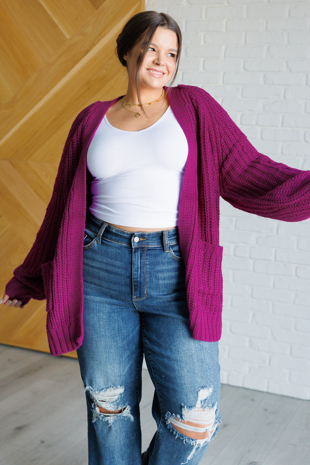 Maybe Monday Cardigan in Berry Layers   