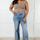 Melia High Rise Side Seam Detail Wide Leg Jeans Womens