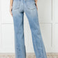 Melia High Rise Side Seam Detail Wide Leg Jeans Womens