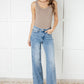 Melia High Rise Side Seam Detail Wide Leg Jeans Womens