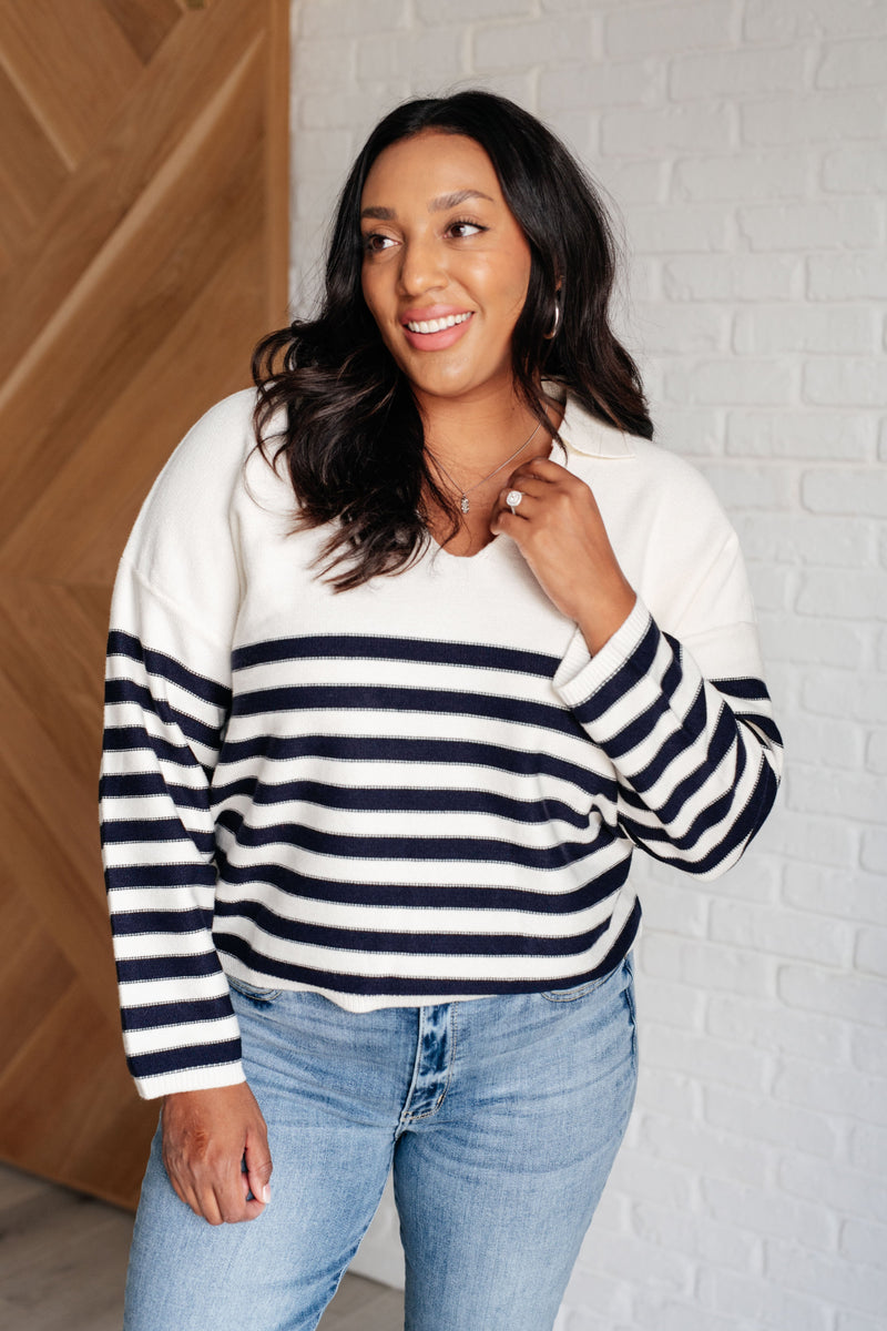 Memorable Moments Striped Sweater Tops   