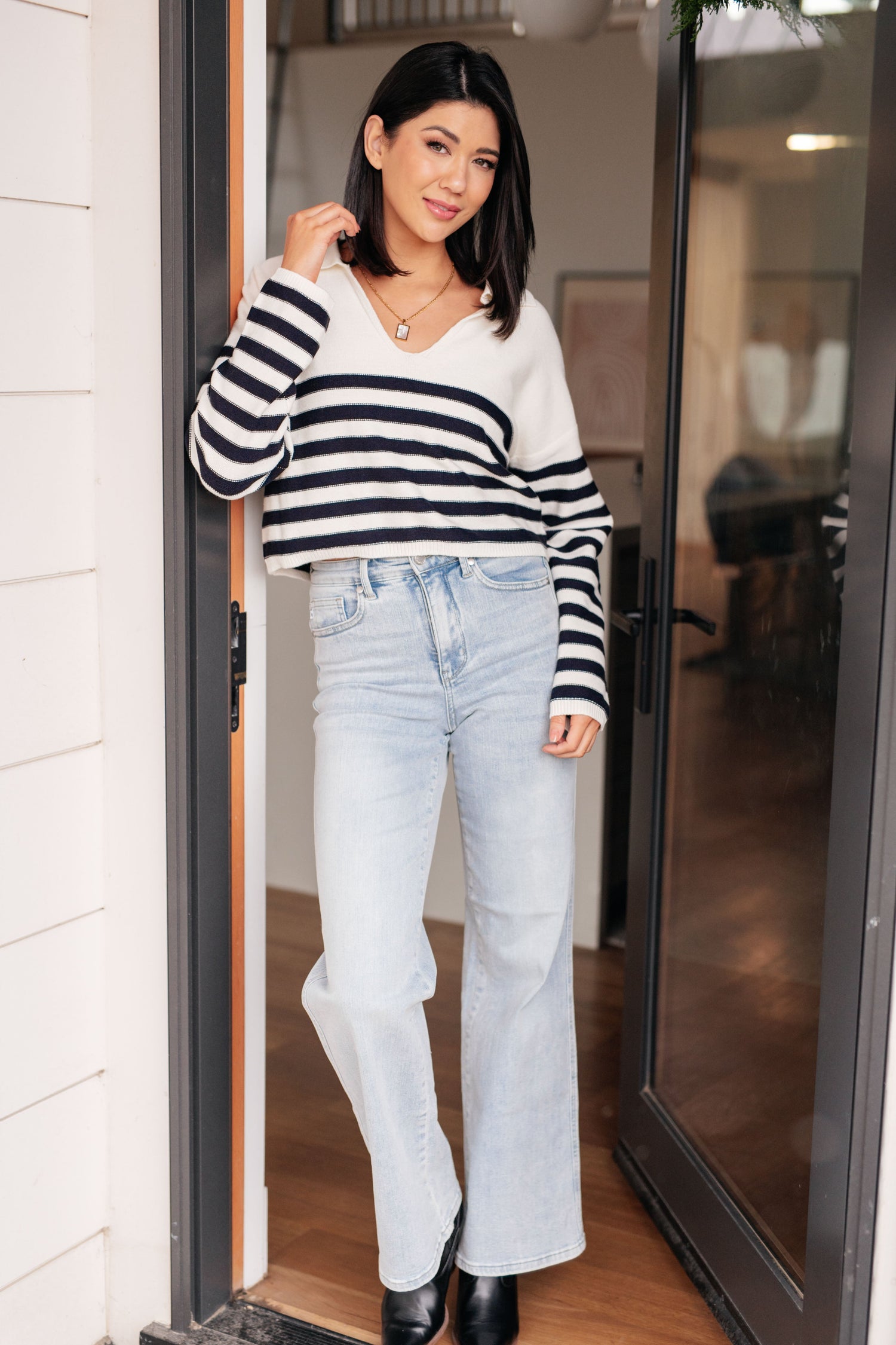 Memorable Moments Striped Sweater Tops   