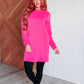 Milan Travel Shift Dress in Hot Pink Dresses   