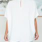 Mild Moments Pleat Detail Top Womens Short Sleeve Tops   