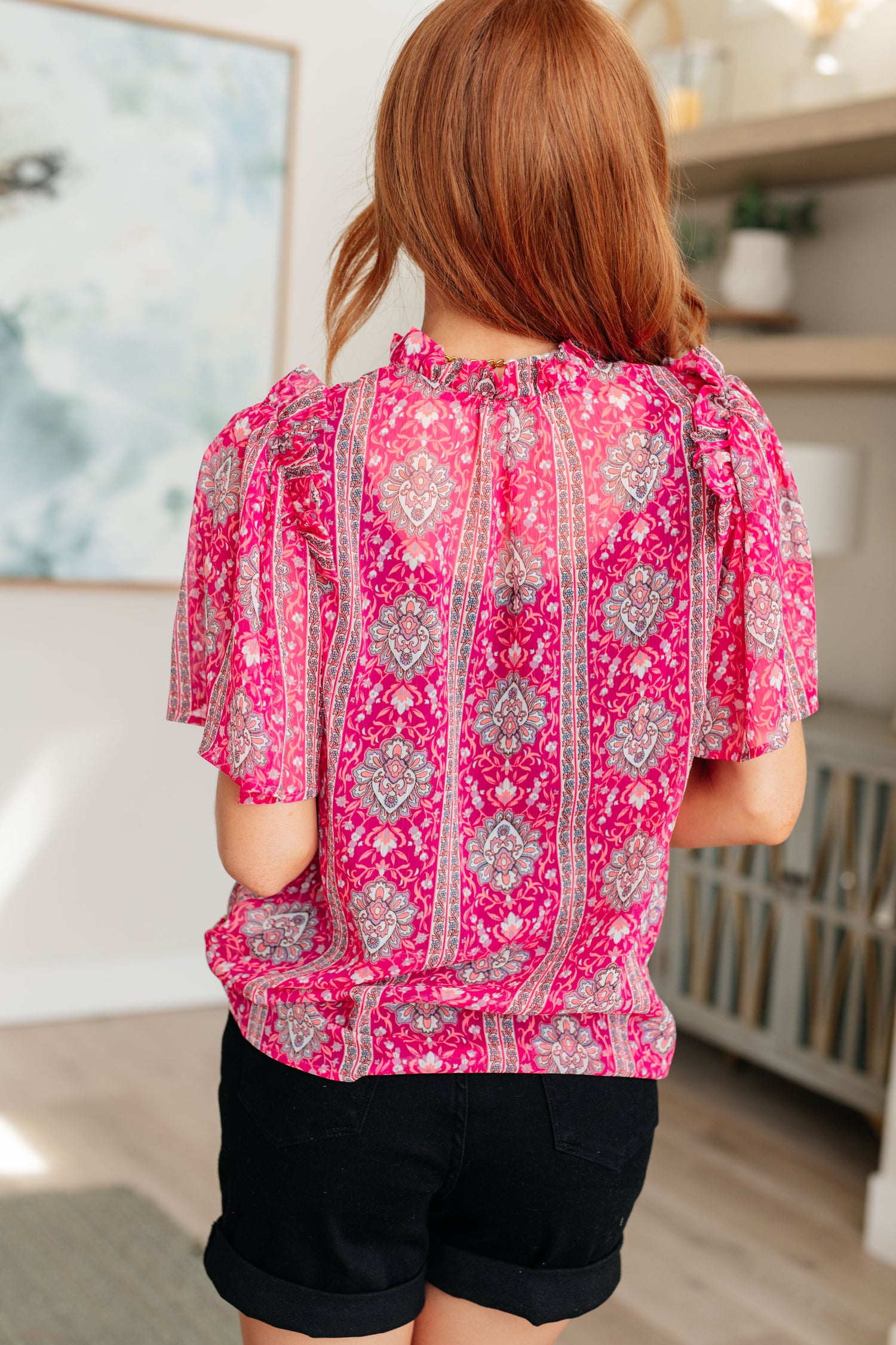 Moments Like This V-Neck Bell Sleeve Blouse Womens Short Sleeve Tops   