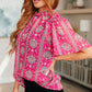 Moments Like This V-Neck Bell Sleeve Blouse Womens Short Sleeve Tops   