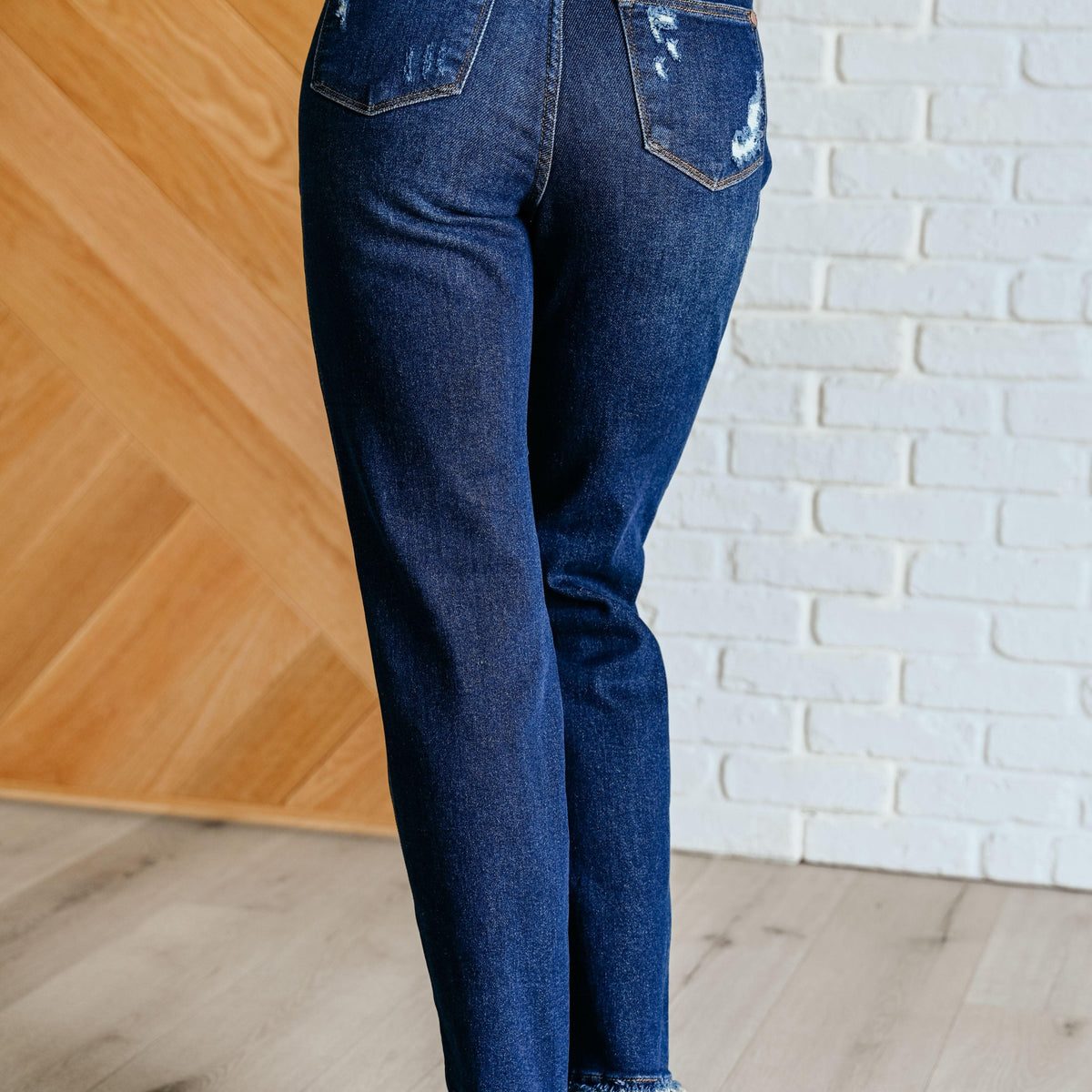 Montana High Rise Rigid Magic Distressed Straight Jeans - Three Mad Hatters Mercantile 