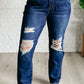 Montana High Rise Rigid Magic Distressed Straight Jeans Womens Jeans   