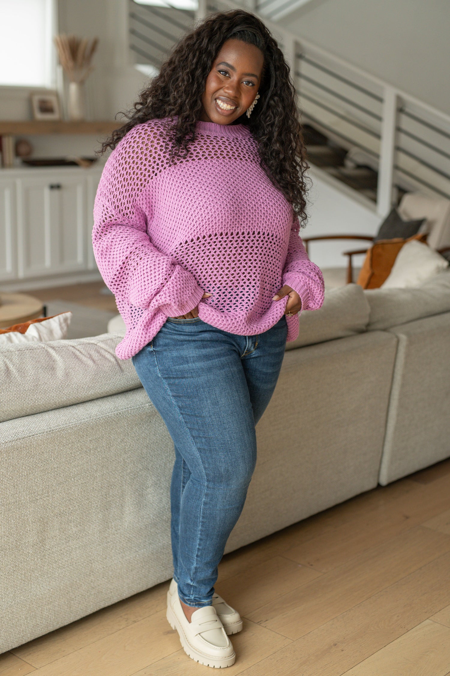 My Latest Love Loose Knit Sweater Womens Tops   