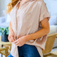 Never Have I Ever Button Down Blouse in Champagne Womens Tops   