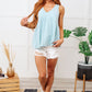 Never Second Best V-Neck Blouse in Mint Womens Tank Tops   