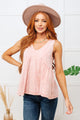 Never Second Best V-Neck Blouse in Peach Womens Tank Tops   