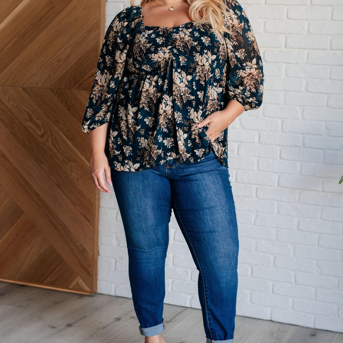 New Beginnings Square Neck Blouse - Three Mad Hatters Mercantile 