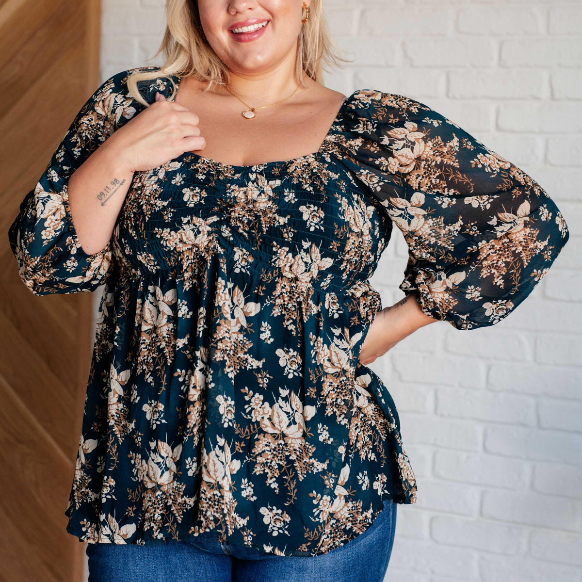 New Beginnings Square Neck Blouse - Three Mad Hatters Mercantile 