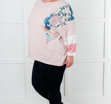 New Chapter Floral Color Block Patchwork Top