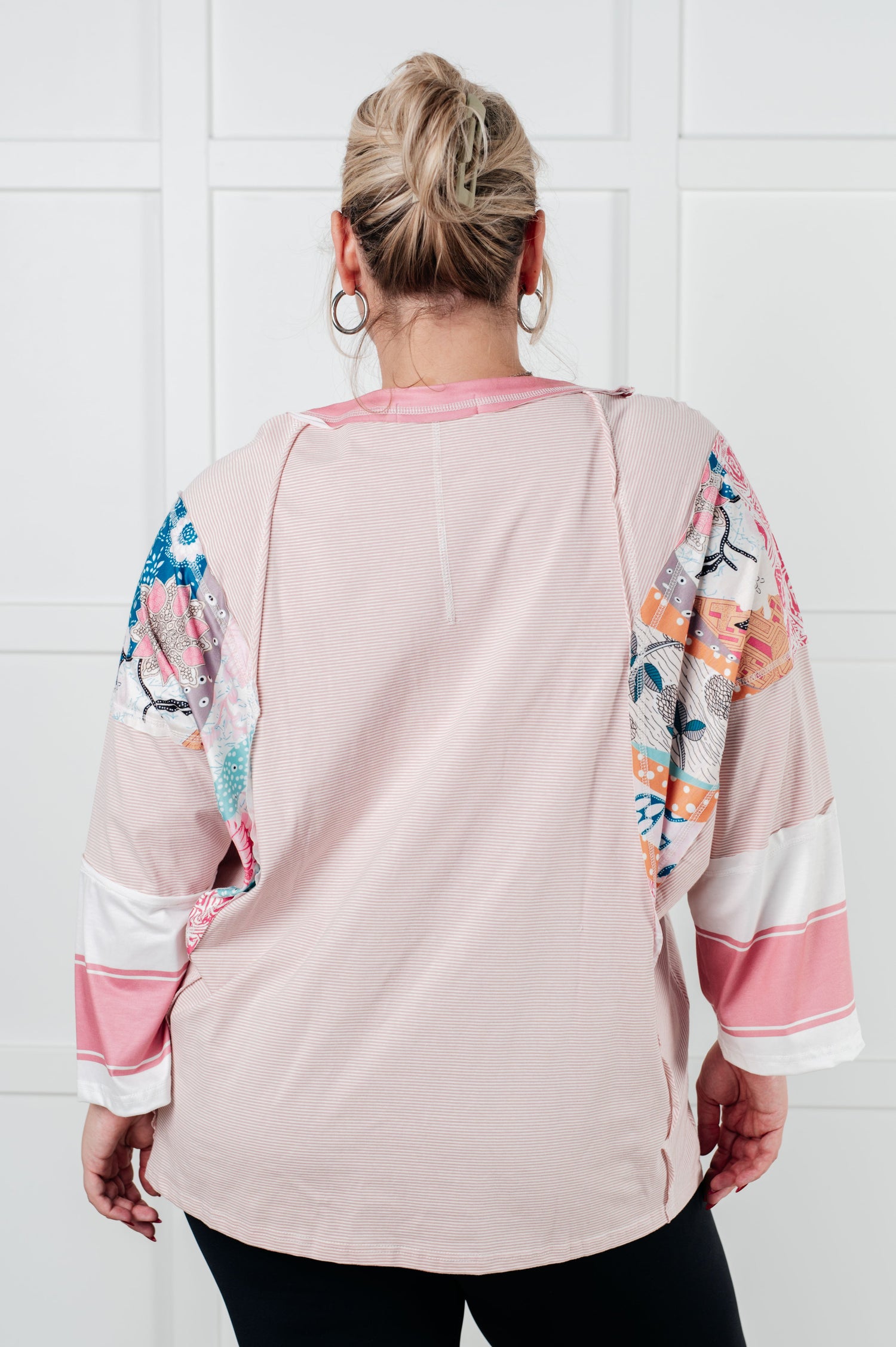 New Chapter Floral Color Block Patchwork Top Tops