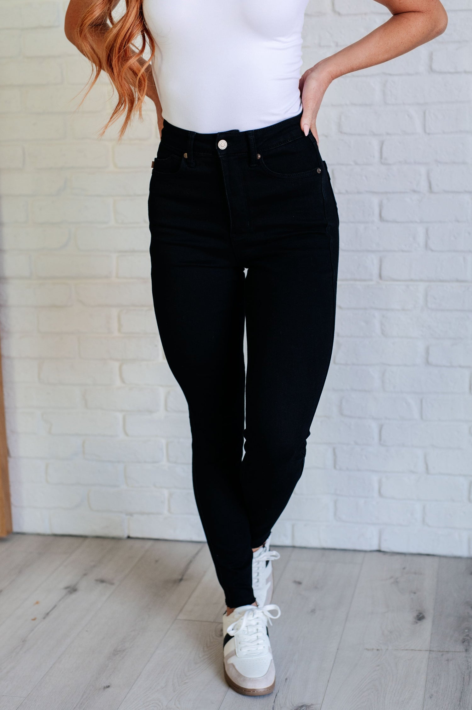 Nicole Tummy Control Skinny Jeans in Black Womens   