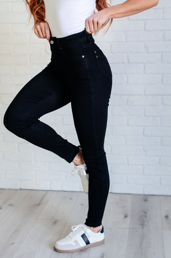 Nicole Tummy Control Skinny Jeans in Black Womens   