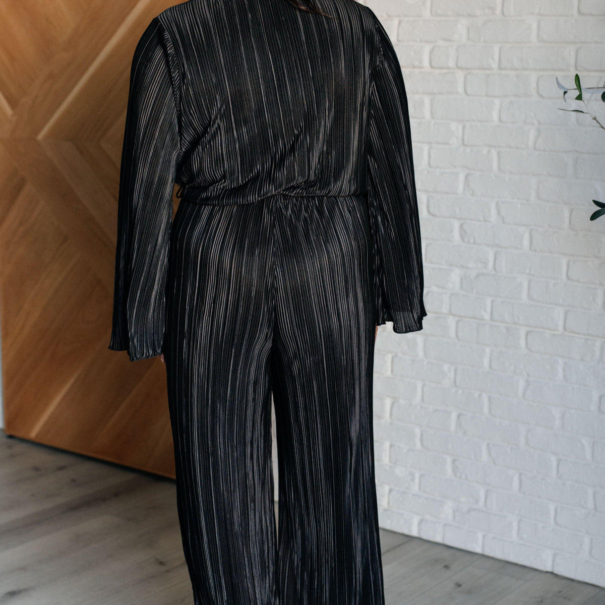 Night Out Plisse Jumpsuit - Three Mad Hatters Mercantile 