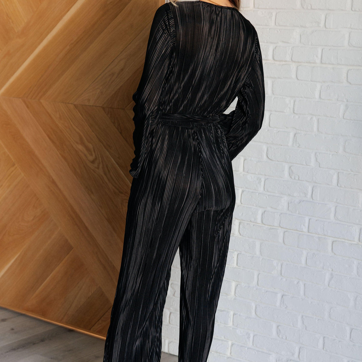 Night Out Plisse Jumpsuit - Three Mad Hatters Mercantile 